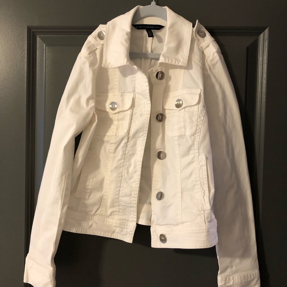 WHBM White Jean Jacket